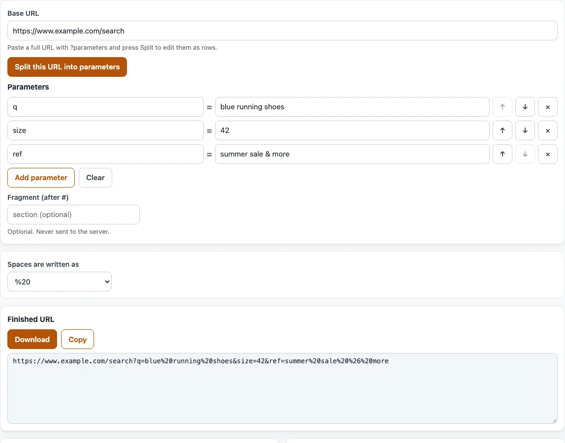 Url builder example