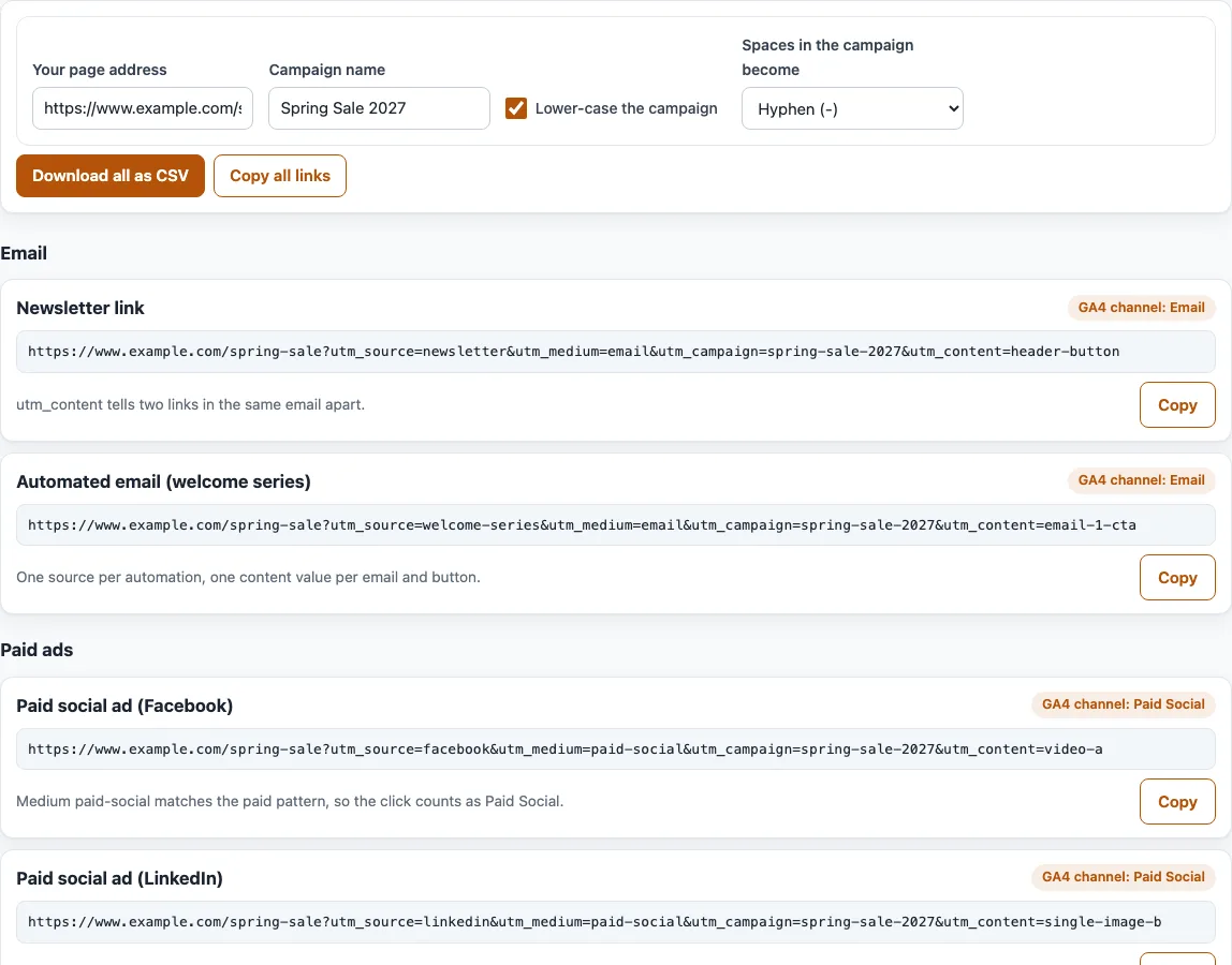 Utm example example